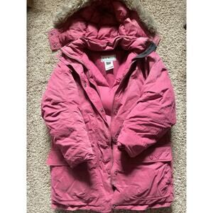 VTG L.L. Bean Pink Goose Down Puffer Parka Size Small